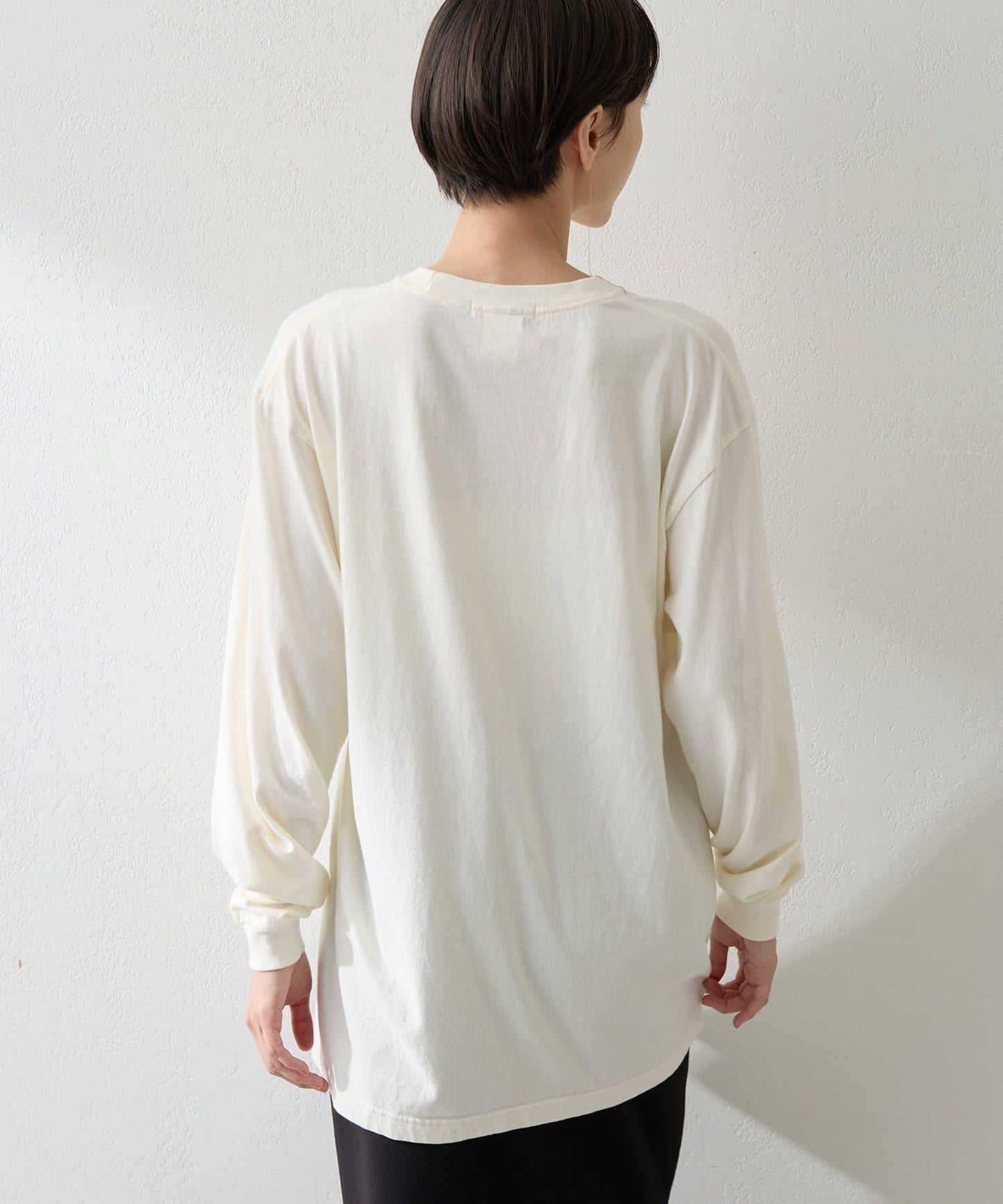 絨布印花長款T恤