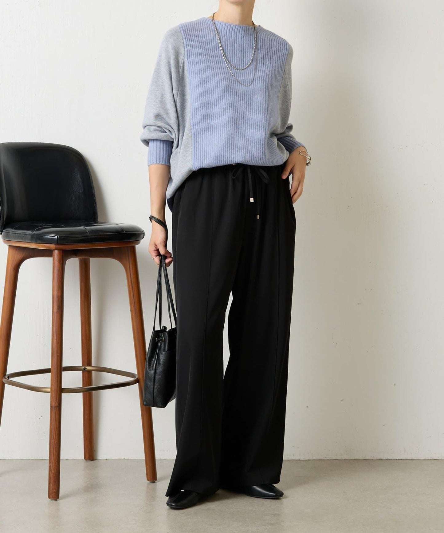 彩色拼塊針織衫