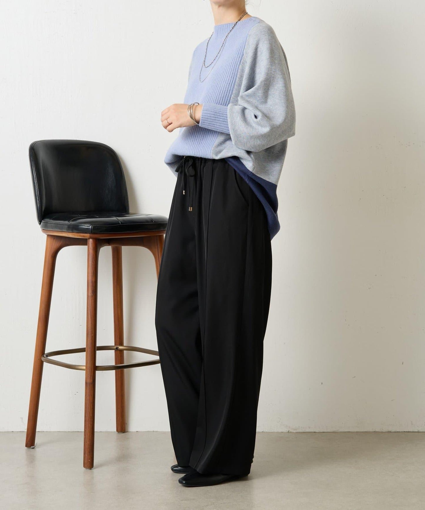 彩色拼塊針織衫