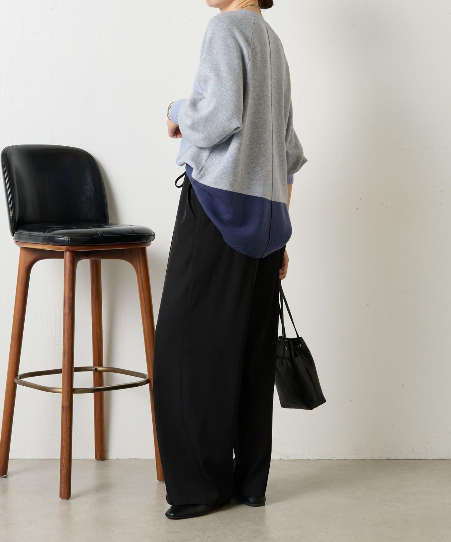 彩色拼塊針織衫