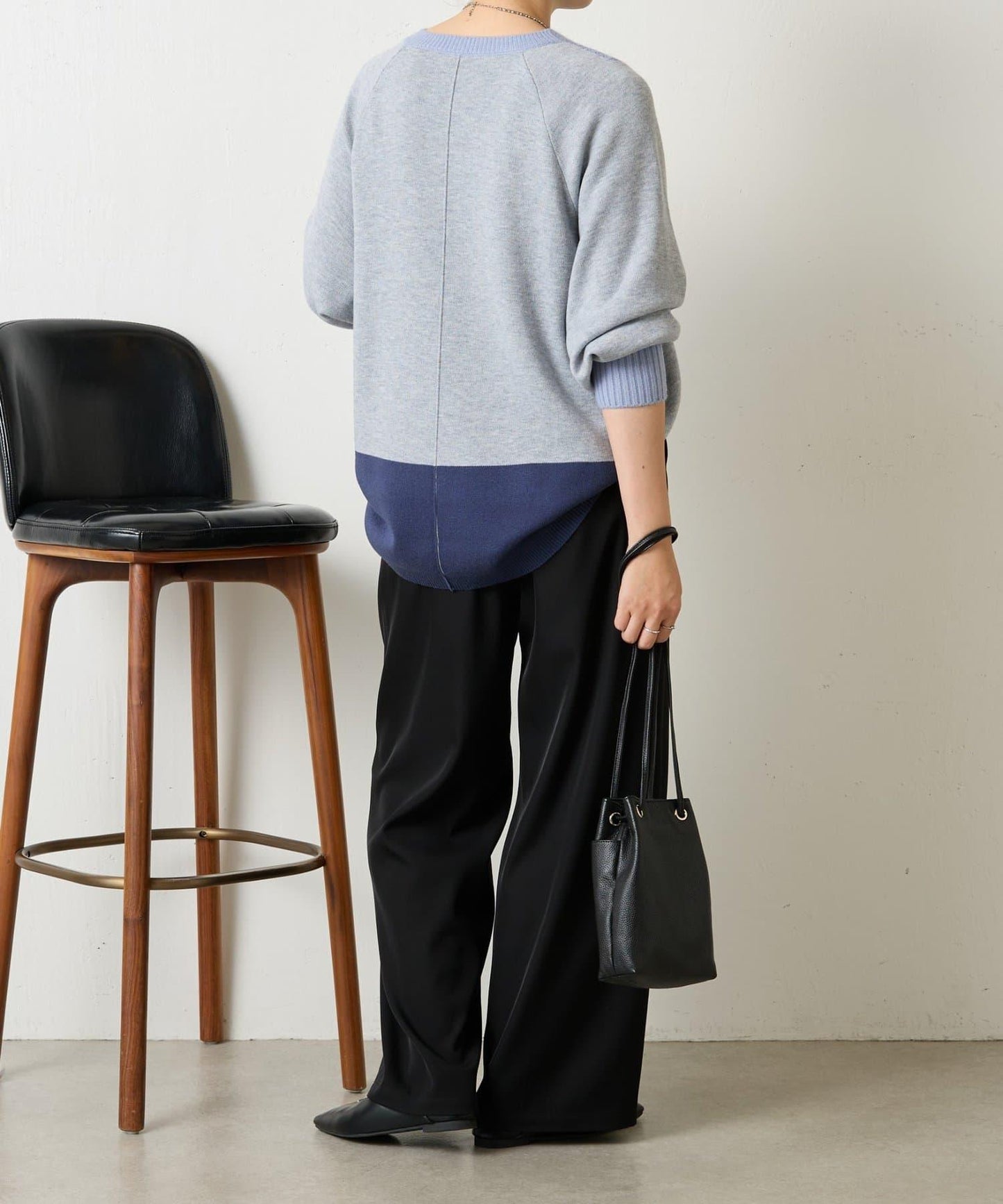 彩色拼塊針織衫