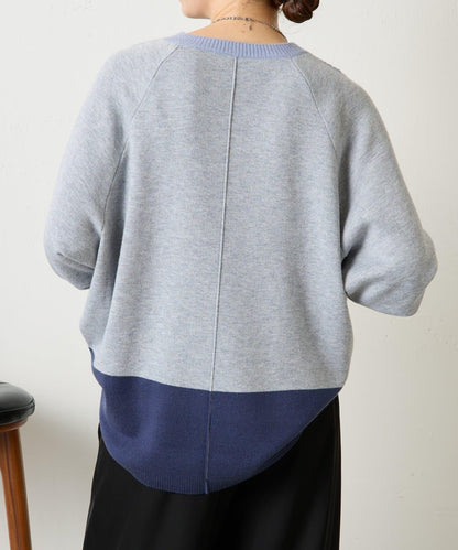 彩色拼塊針織衫