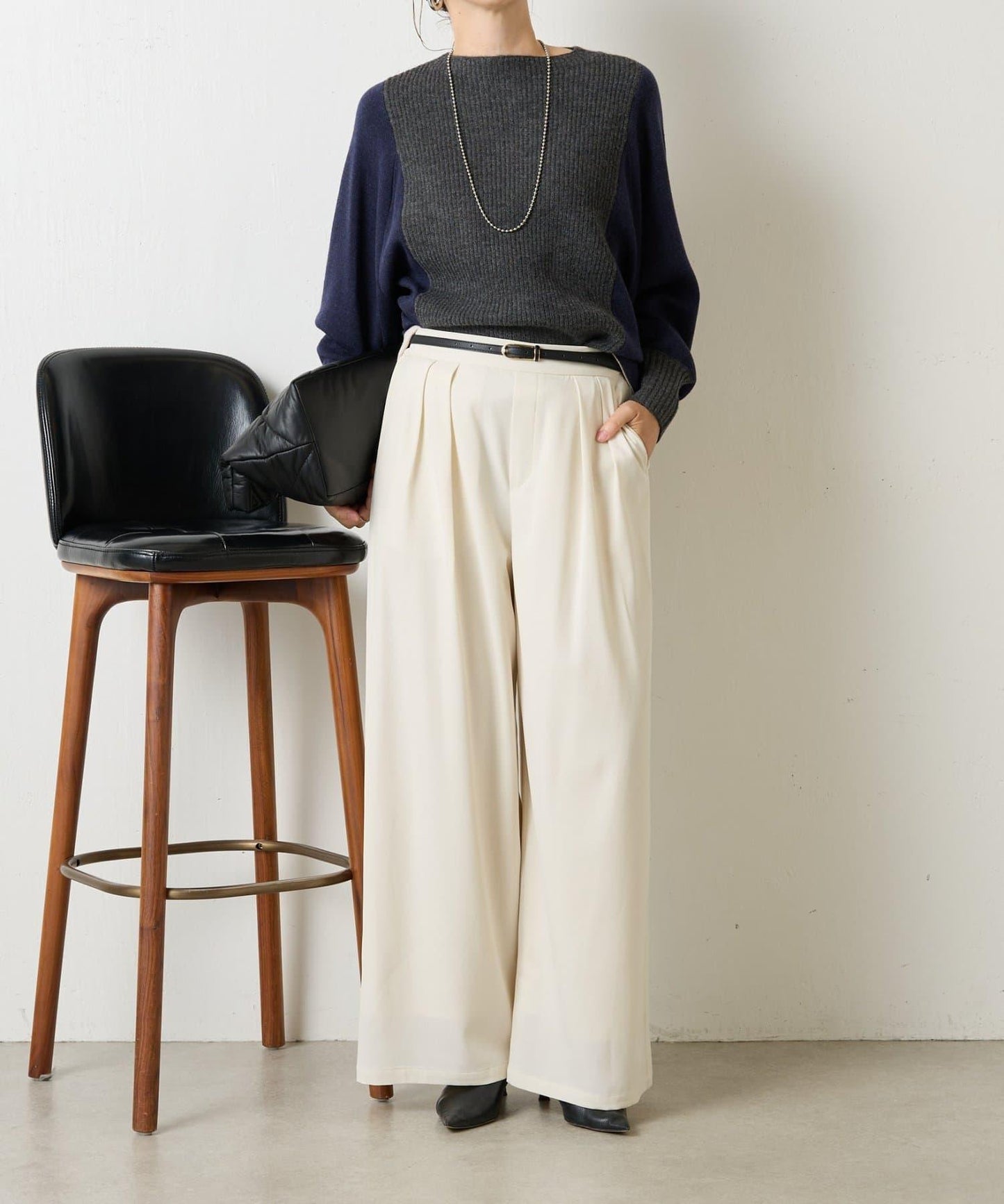 彩色拼塊針織衫