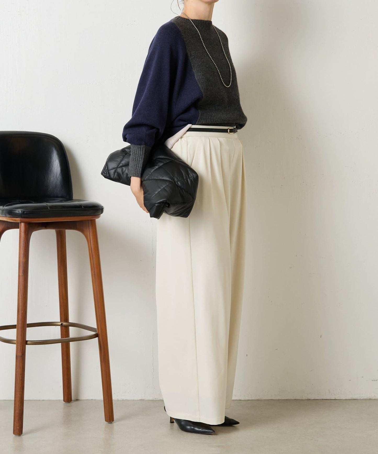 彩色拼塊針織衫