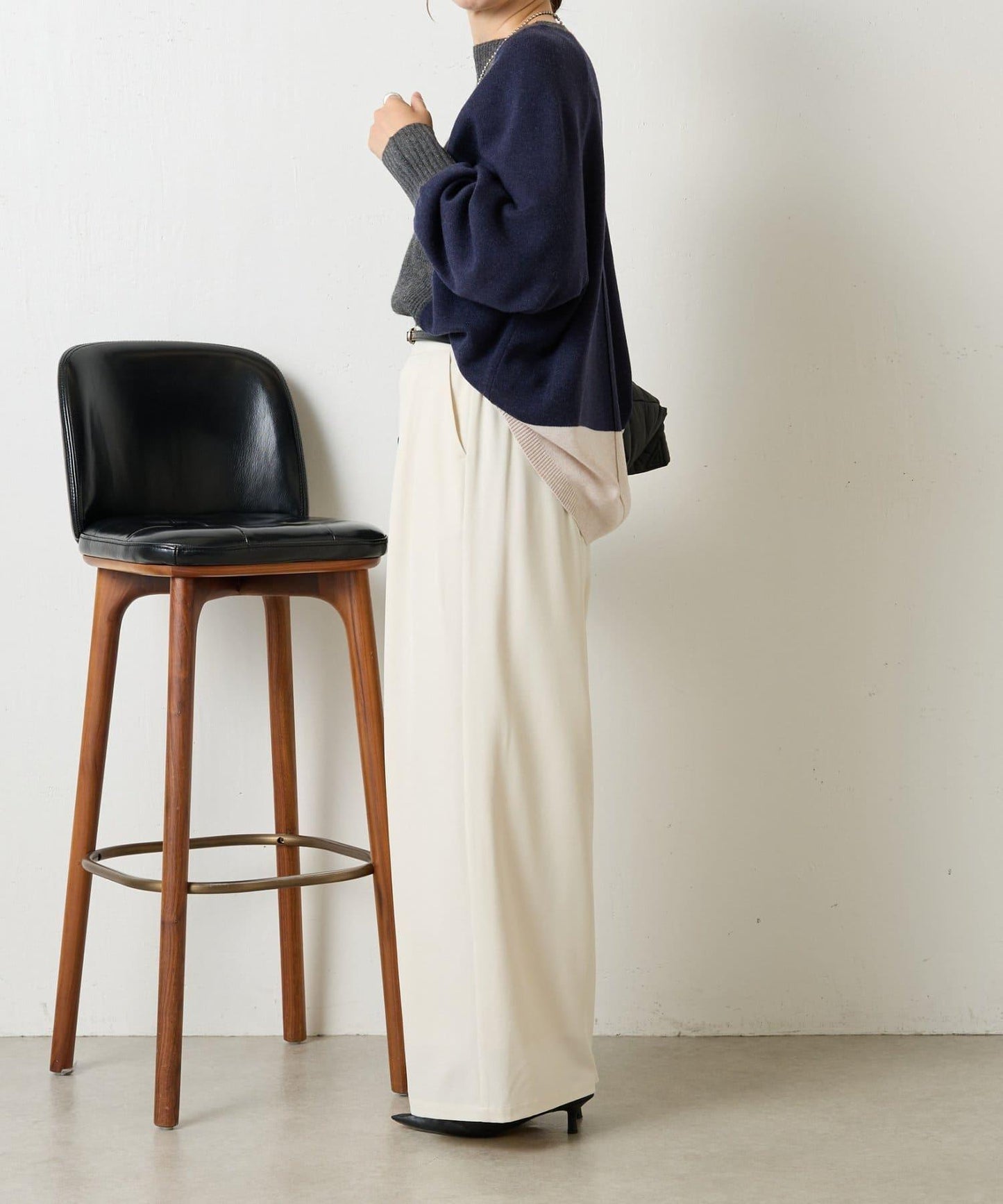 彩色拼塊針織衫