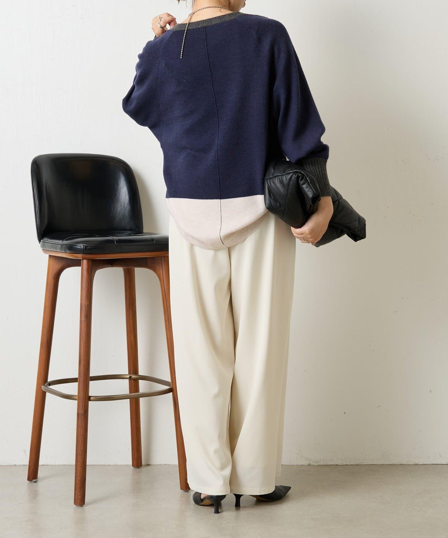 彩色拼塊針織衫