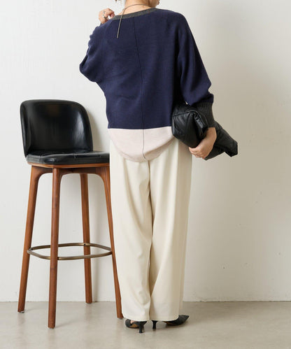 彩色拼塊針織衫