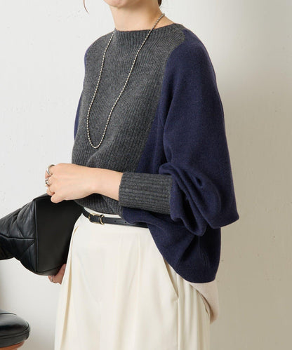 彩色拼塊針織衫