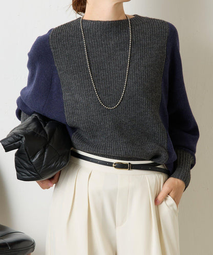 彩色拼塊針織衫