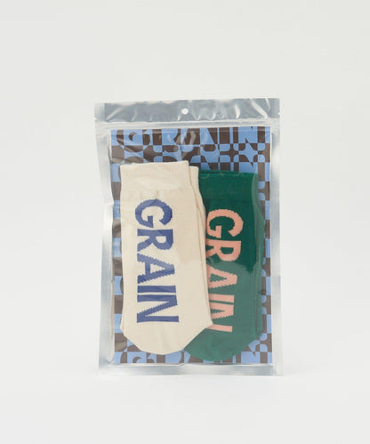 【GRAIN/穀物】彩色logo襪子 2對裝