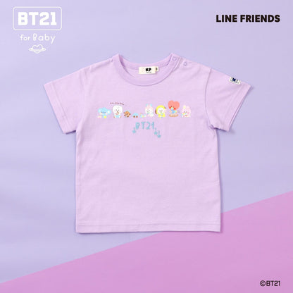 【《BT21》】印花與刺繡短袖T恤（嬰兒款）