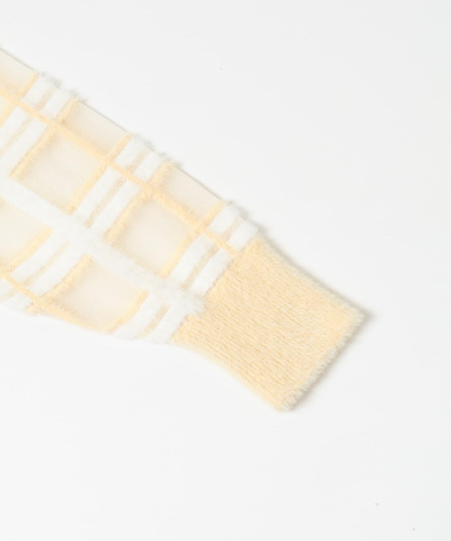 透視格紋羽毛針織衫