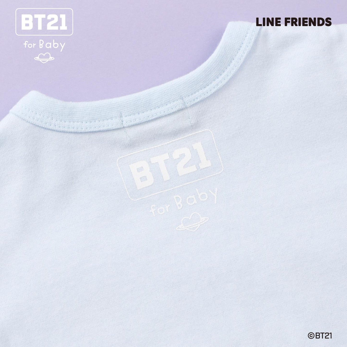 【《BT21》】印花與刺繡短袖T恤（嬰兒款）
