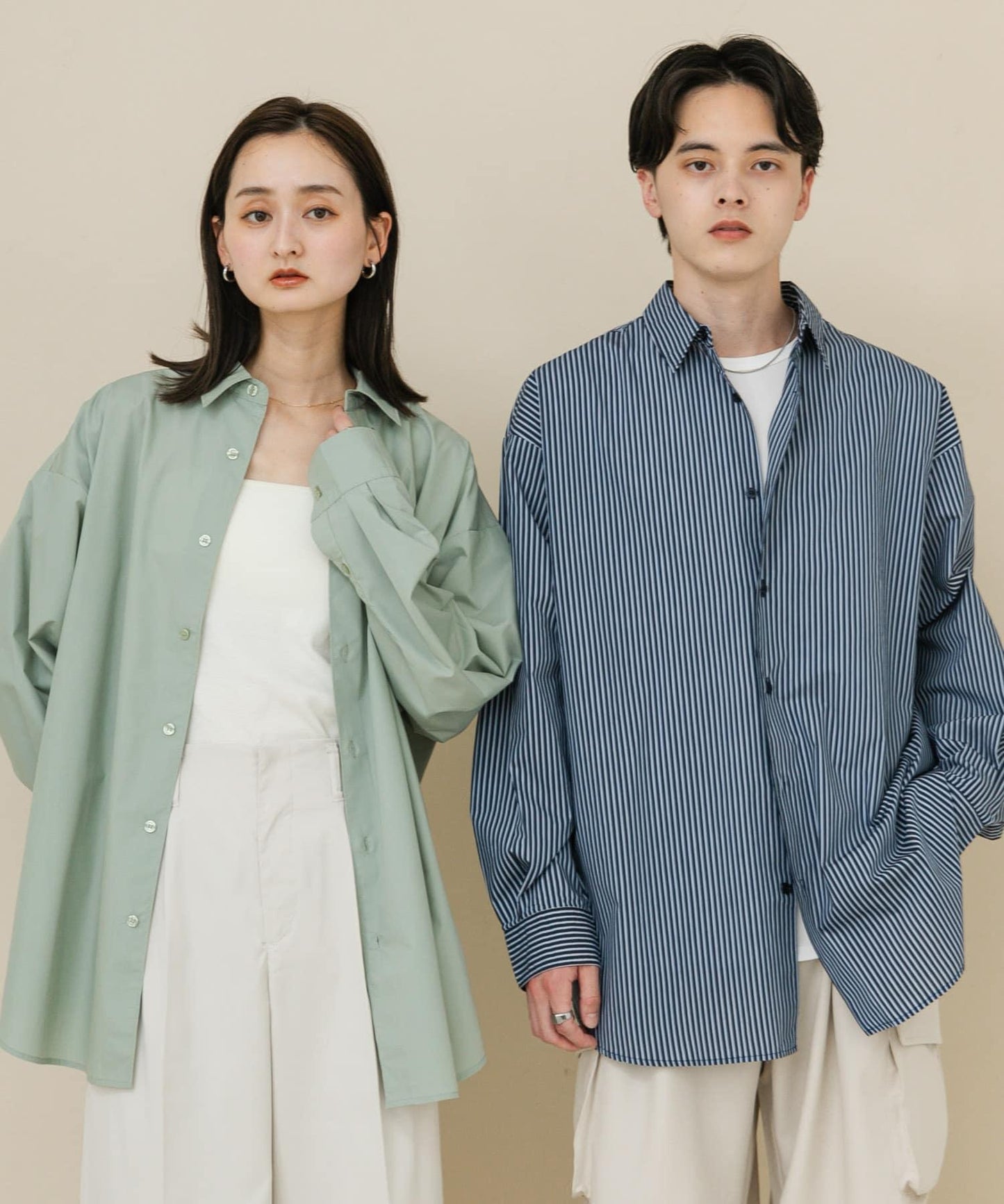 中性款寬鬆常規領襯衫