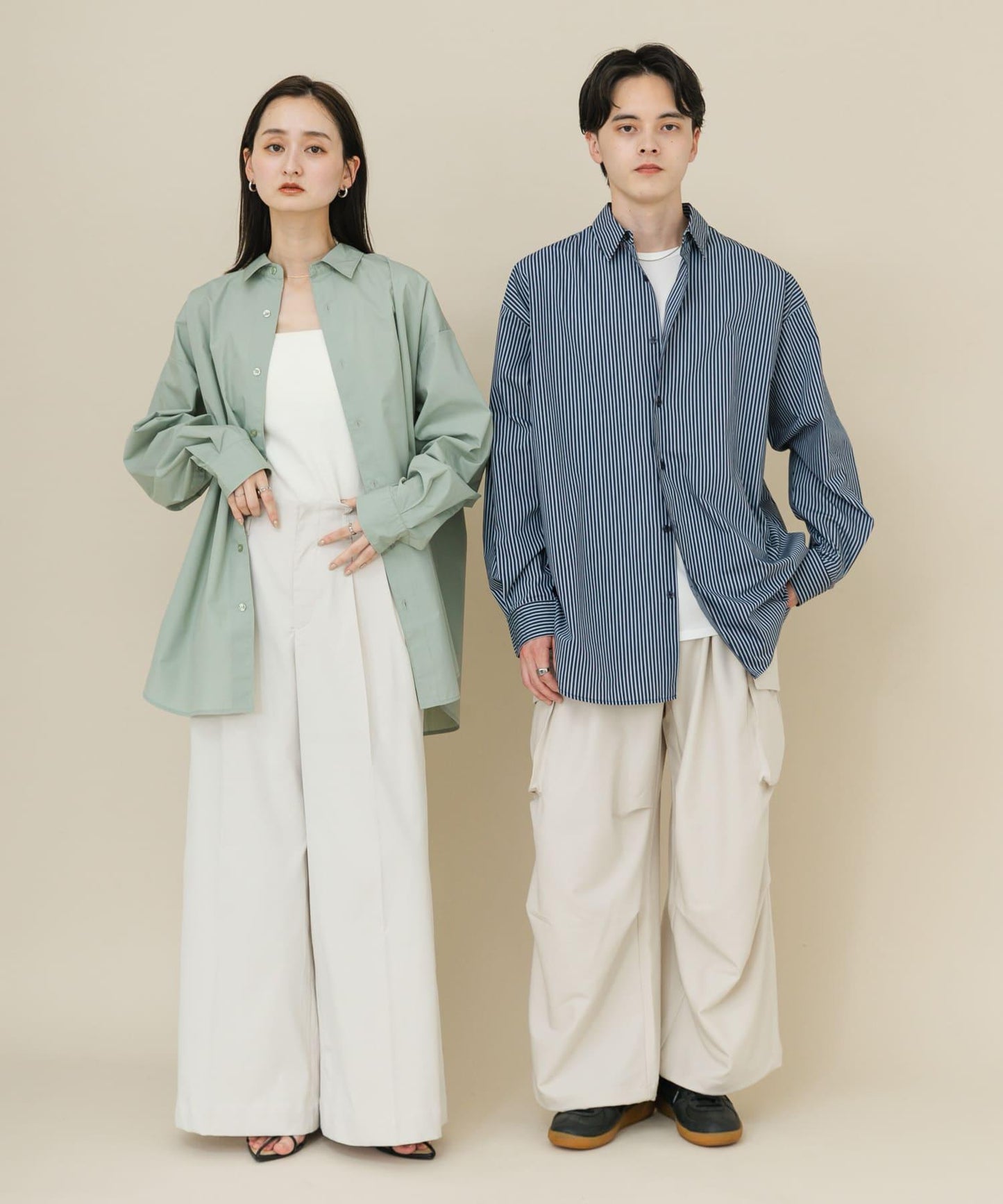 中性款寬鬆常規領襯衫