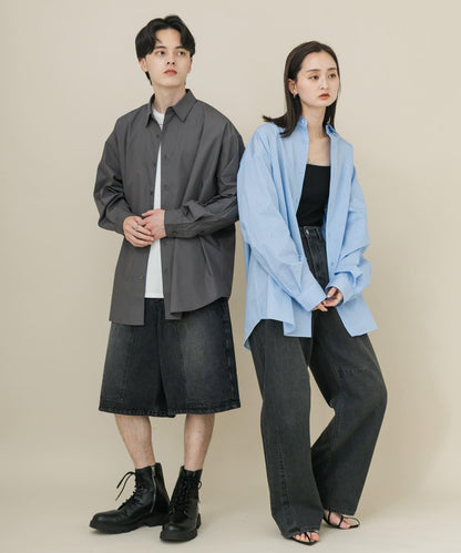 中性款寬鬆常規領襯衫