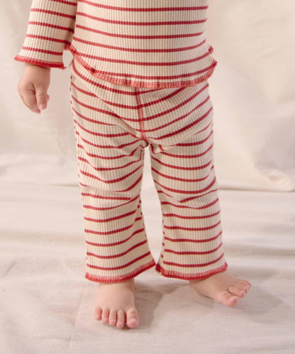 【嬰兒】【Qinn】條紋彈力緊身褲