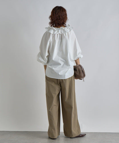 【復古款】多羅斯荷葉領褶邊襯衫/8月下旬發貨預定