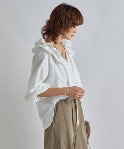 【復古款】多羅斯荷葉領褶邊襯衫/8月下旬發貨預定