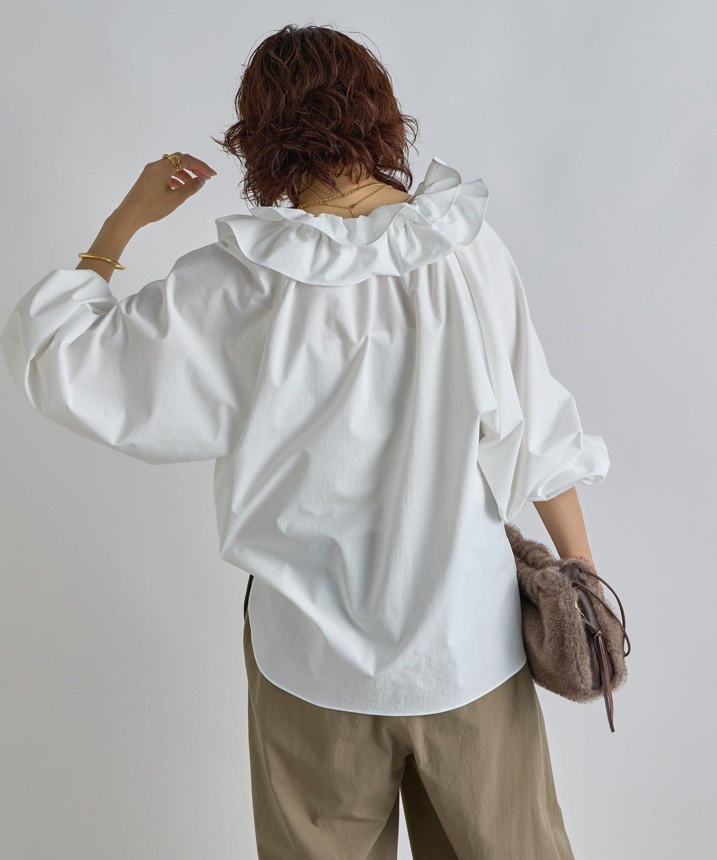 【復古款】多羅斯荷葉領褶邊襯衫/8月下旬發貨預定