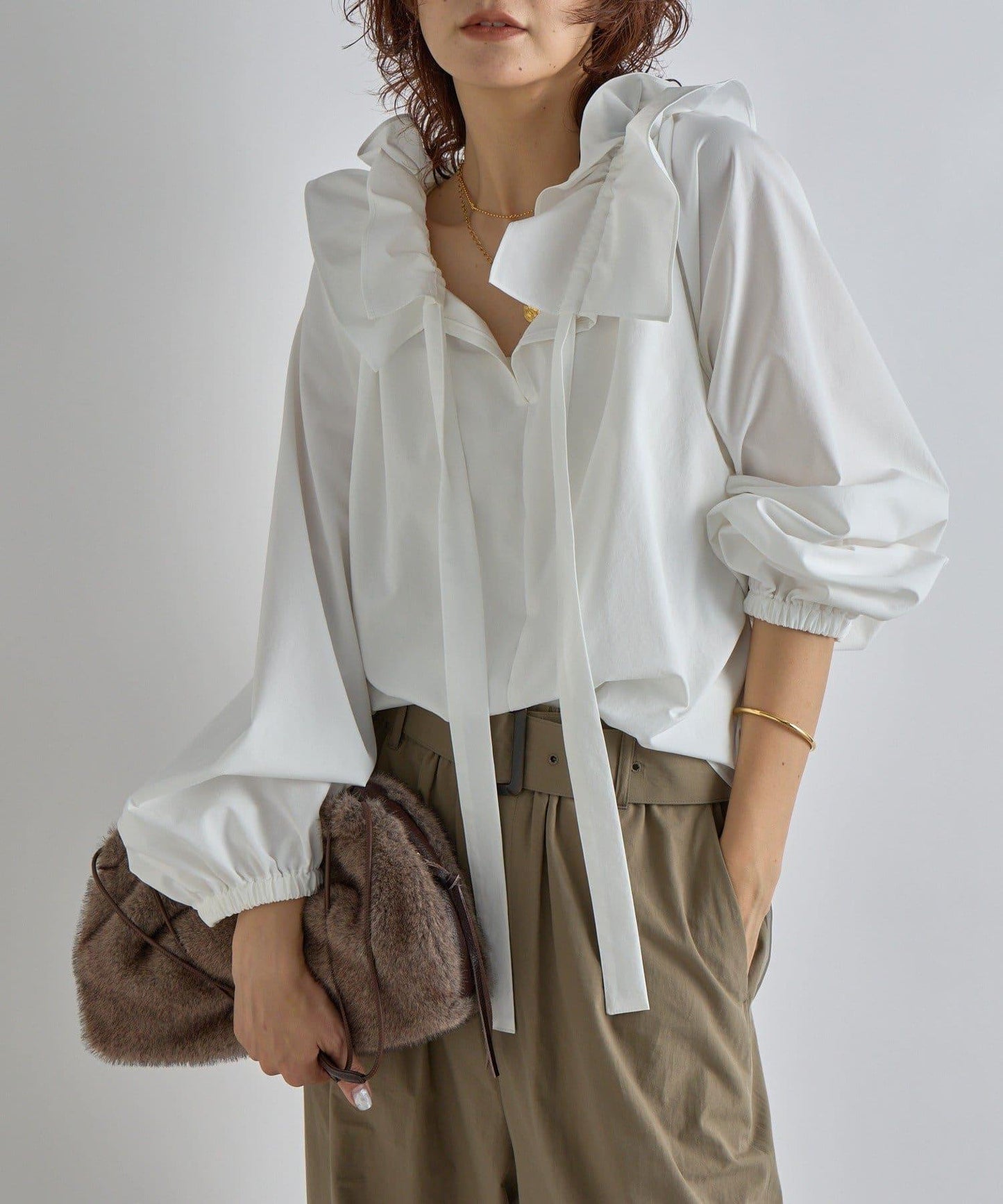 【復古款】多羅斯荷葉領褶邊襯衫/8月下旬發貨預定