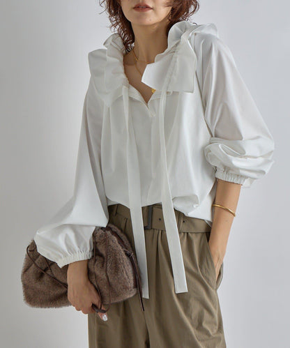 【復古款】多羅斯荷葉領褶邊襯衫/8月下旬發貨預定