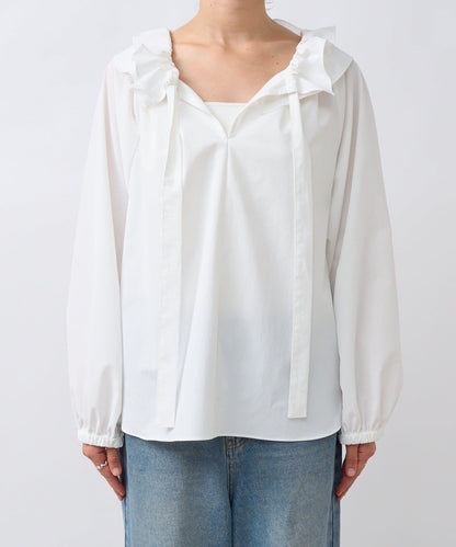 【復古款】多羅斯荷葉領褶邊襯衫/8月下旬發貨預定
