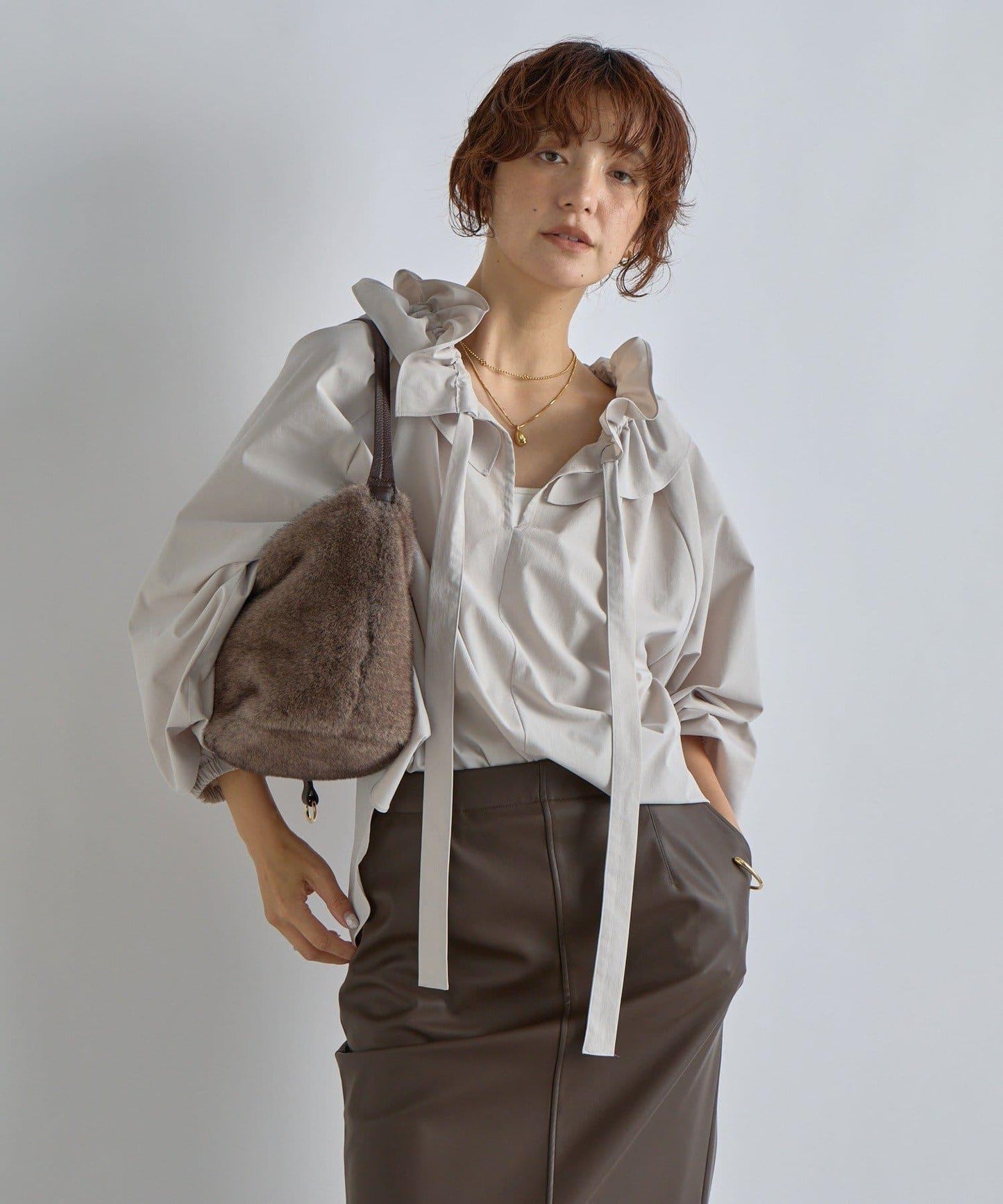 【復古款】多羅斯荷葉領褶邊襯衫/8月下旬發貨預定