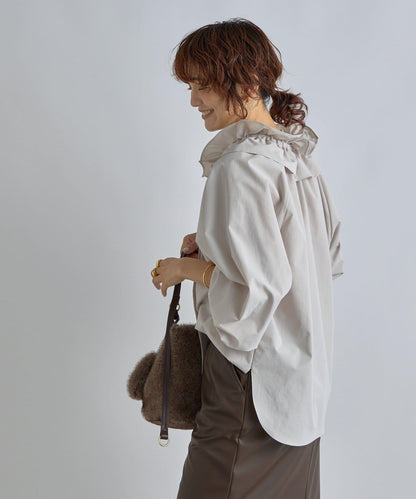 【復古款】多羅斯荷葉領褶邊襯衫/8月下旬發貨預定