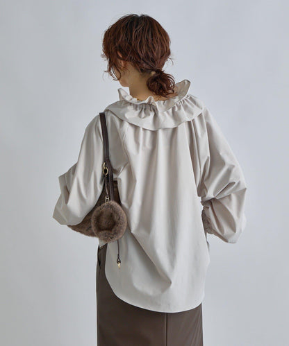 【復古款】多羅斯荷葉領褶邊襯衫/8月下旬發貨預定