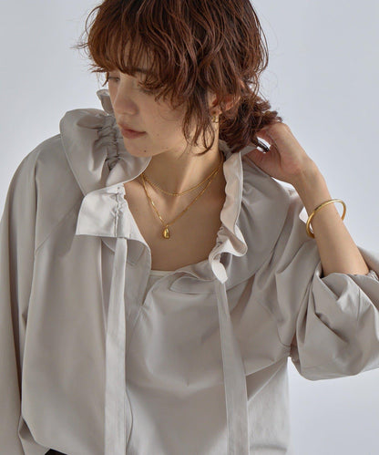 【復古款】多羅斯荷葉領褶邊襯衫/8月下旬發貨預定