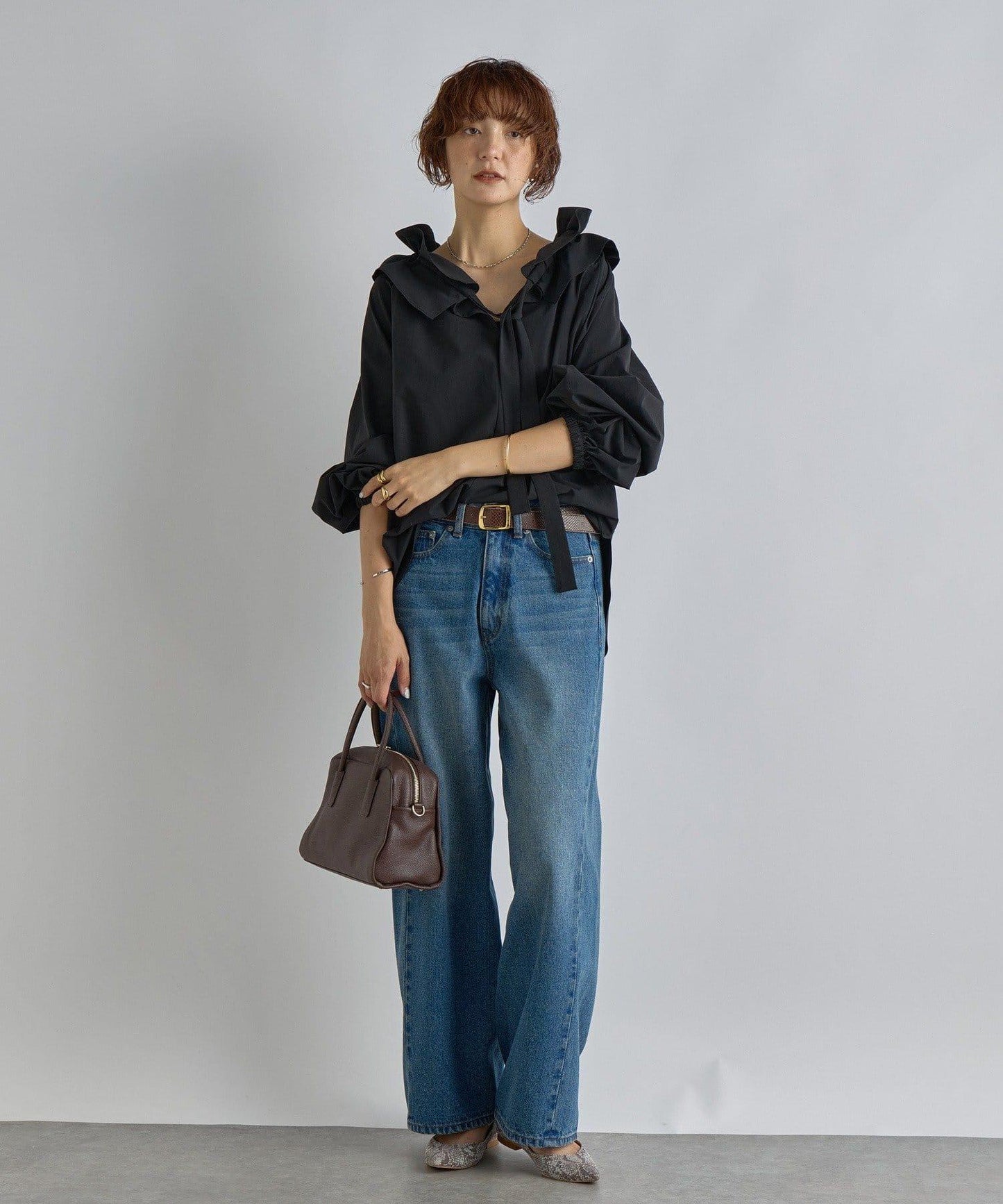 【復古款】多羅斯荷葉領褶邊襯衫/8月下旬發貨預定