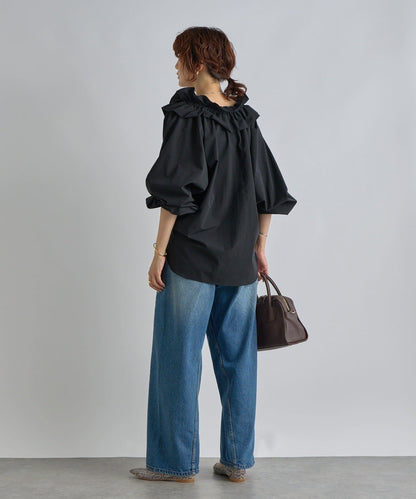 【復古款】多羅斯荷葉領褶邊襯衫/8月下旬發貨預定