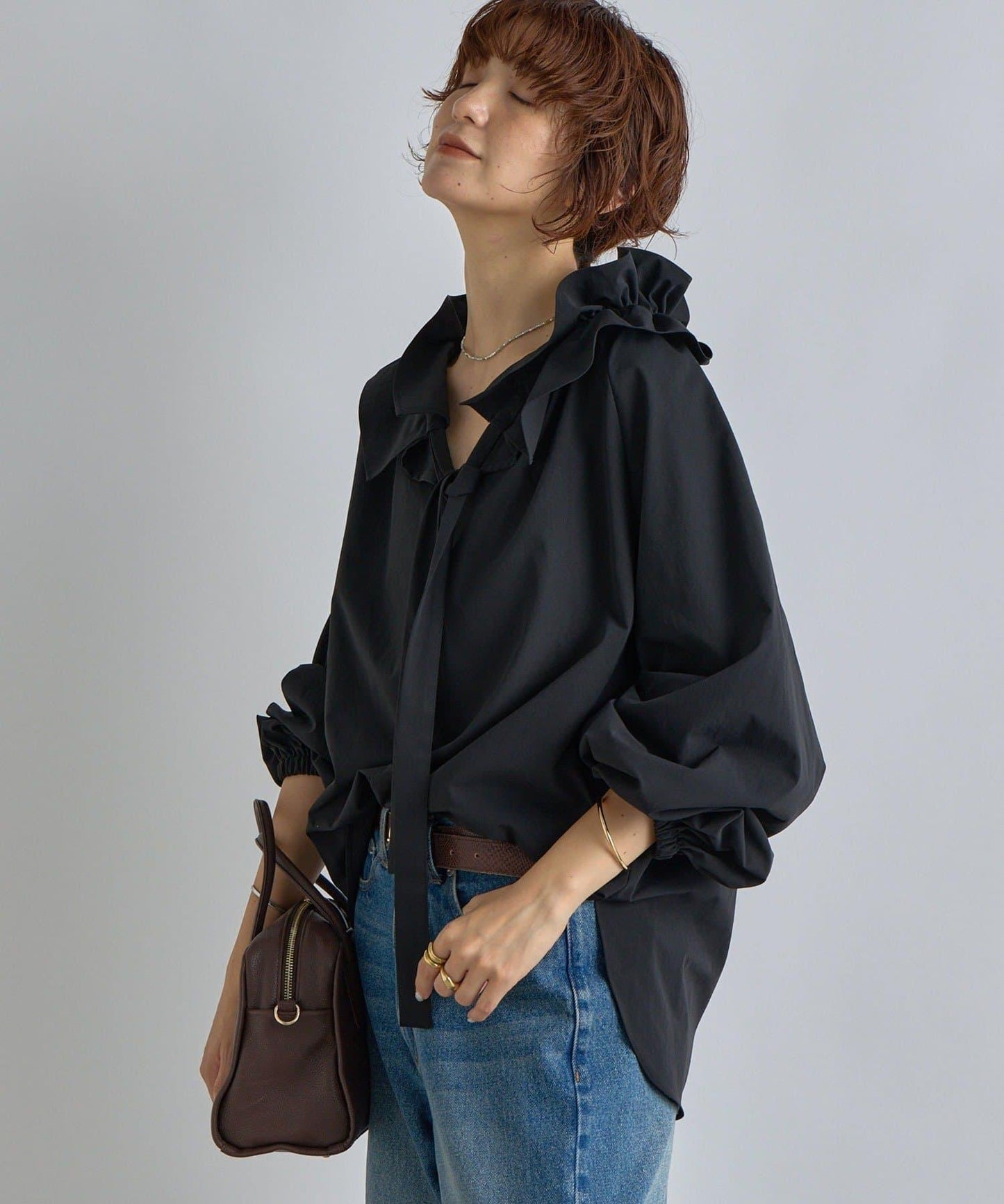 【復古款】多羅斯荷葉領褶邊襯衫/8月下旬發貨預定