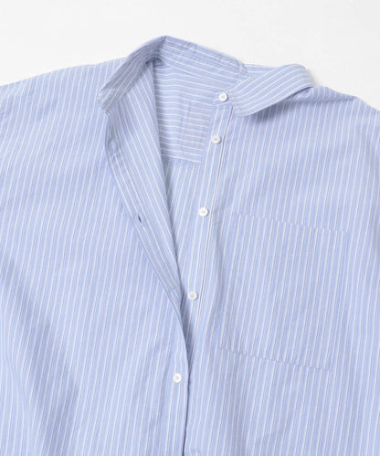 牛仔拼接袖改良襯衫