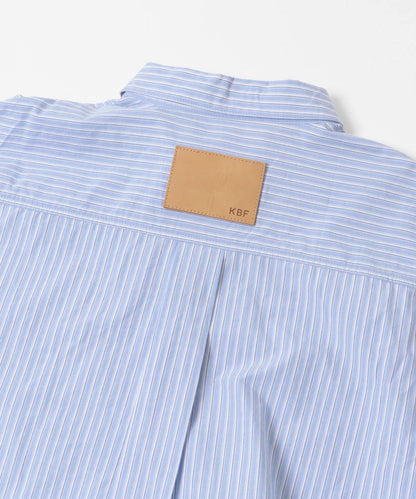 牛仔拼接袖改良襯衫