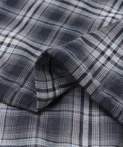 透視格紋連帽襯衫