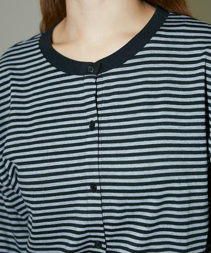 條紋開衫