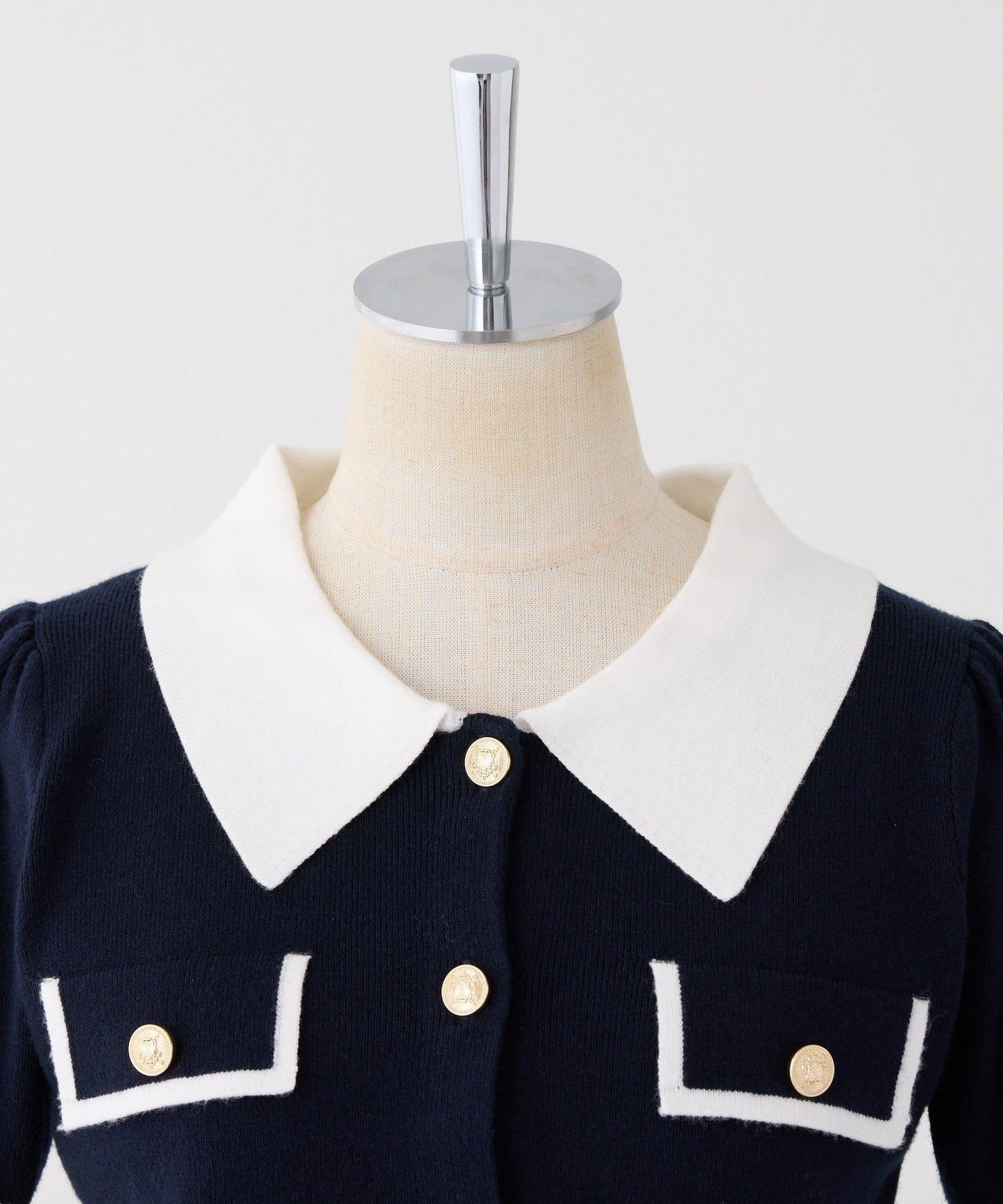 配色短袖針織衫