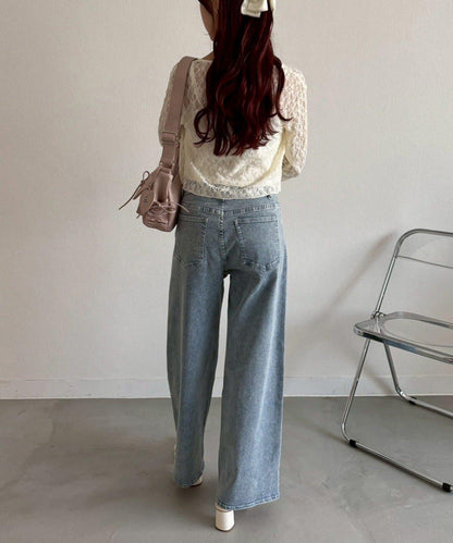 《S・M尺碼展開》寬鬆牛仔褲
