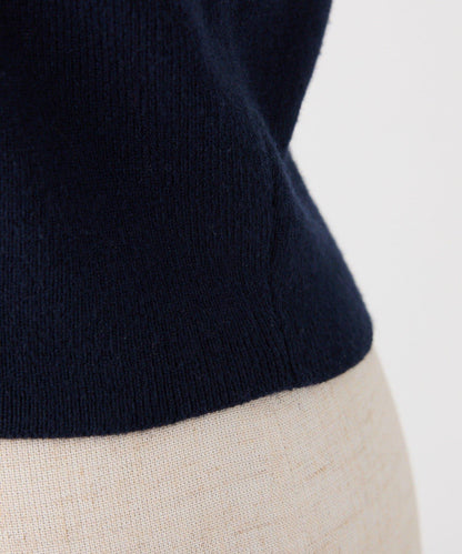 配色短袖針織衫