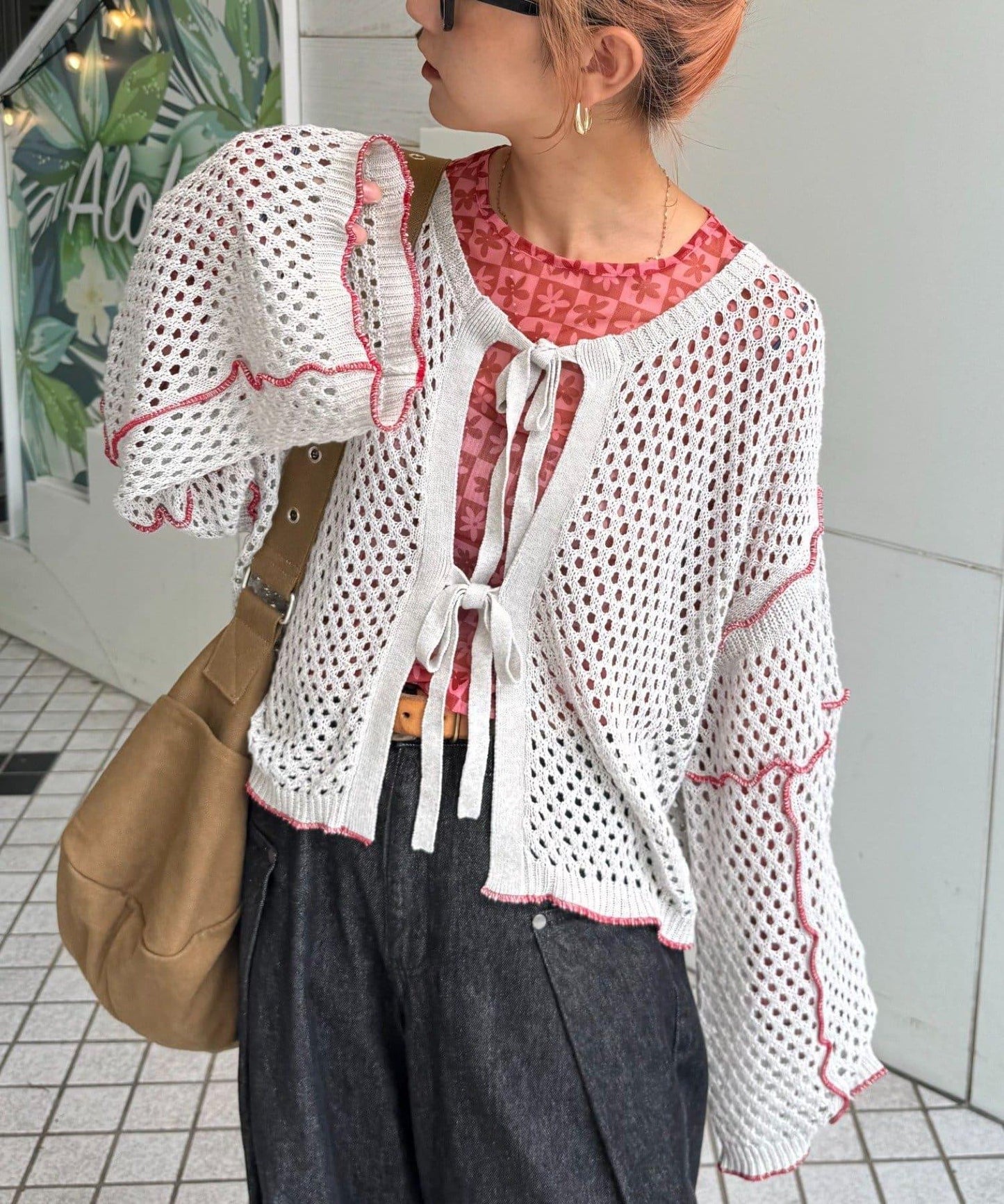 【HELLO.SANFRANCISCO】配色柔和網眼雙用開衫