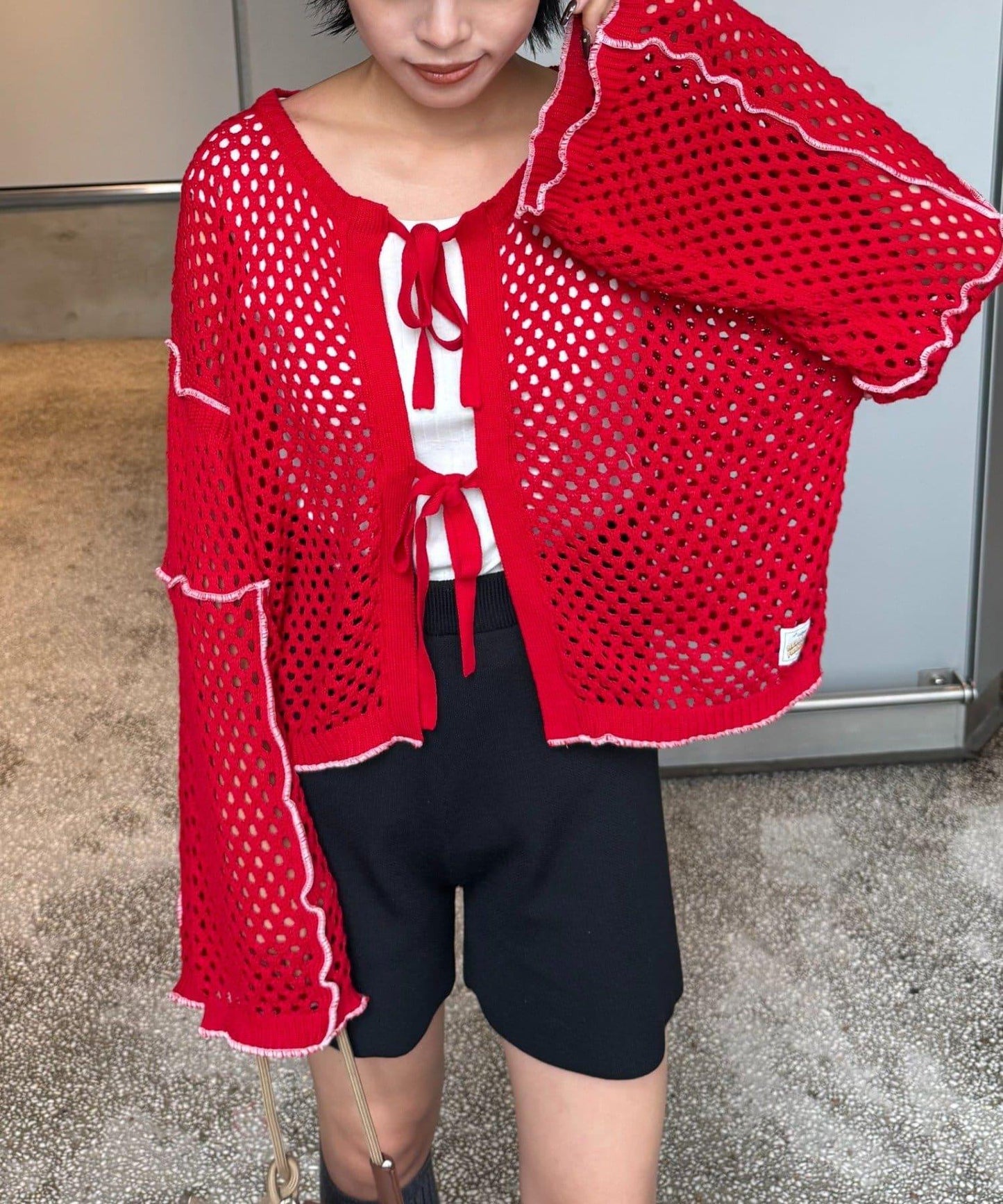 【HELLO.SANFRANCISCO】配色柔和網眼雙用開衫