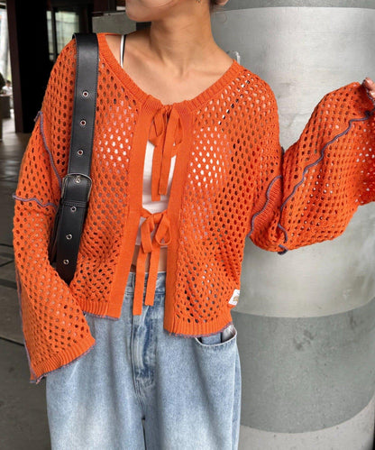 【HELLO.SANFRANCISCO】配色柔和網眼雙用開衫