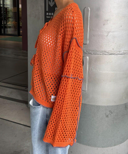 【HELLO.SANFRANCISCO】配色柔和網眼雙用開衫