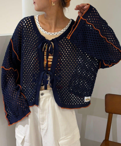 【HELLO.SANFRANCISCO】配色柔和網眼雙用開衫