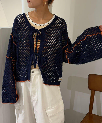 【HELLO.SANFRANCISCO】配色柔和網眼雙用開衫