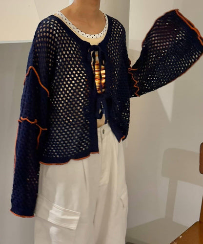 【HELLO.SANFRANCISCO】配色柔和網眼雙用開衫