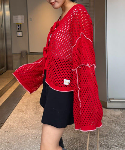 【HELLO.SANFRANCISCO】配色柔和網眼雙用開衫