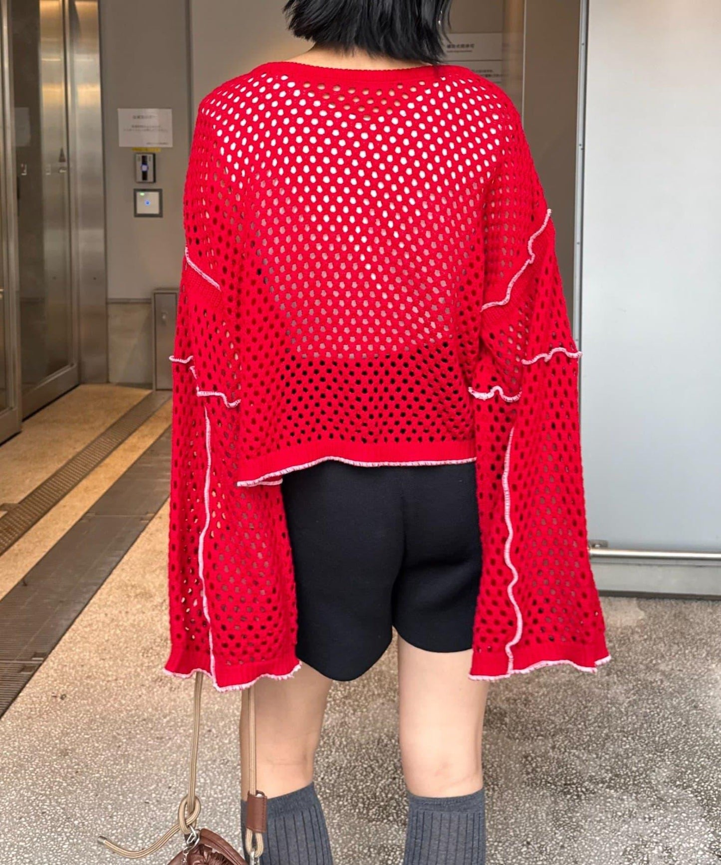 【HELLO.SANFRANCISCO】配色柔和網眼雙用開衫